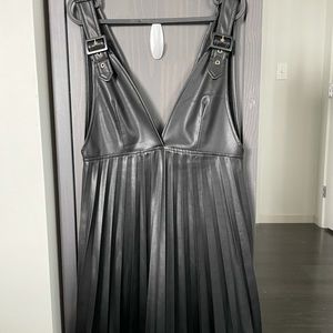 ZARA Soft leather black dress